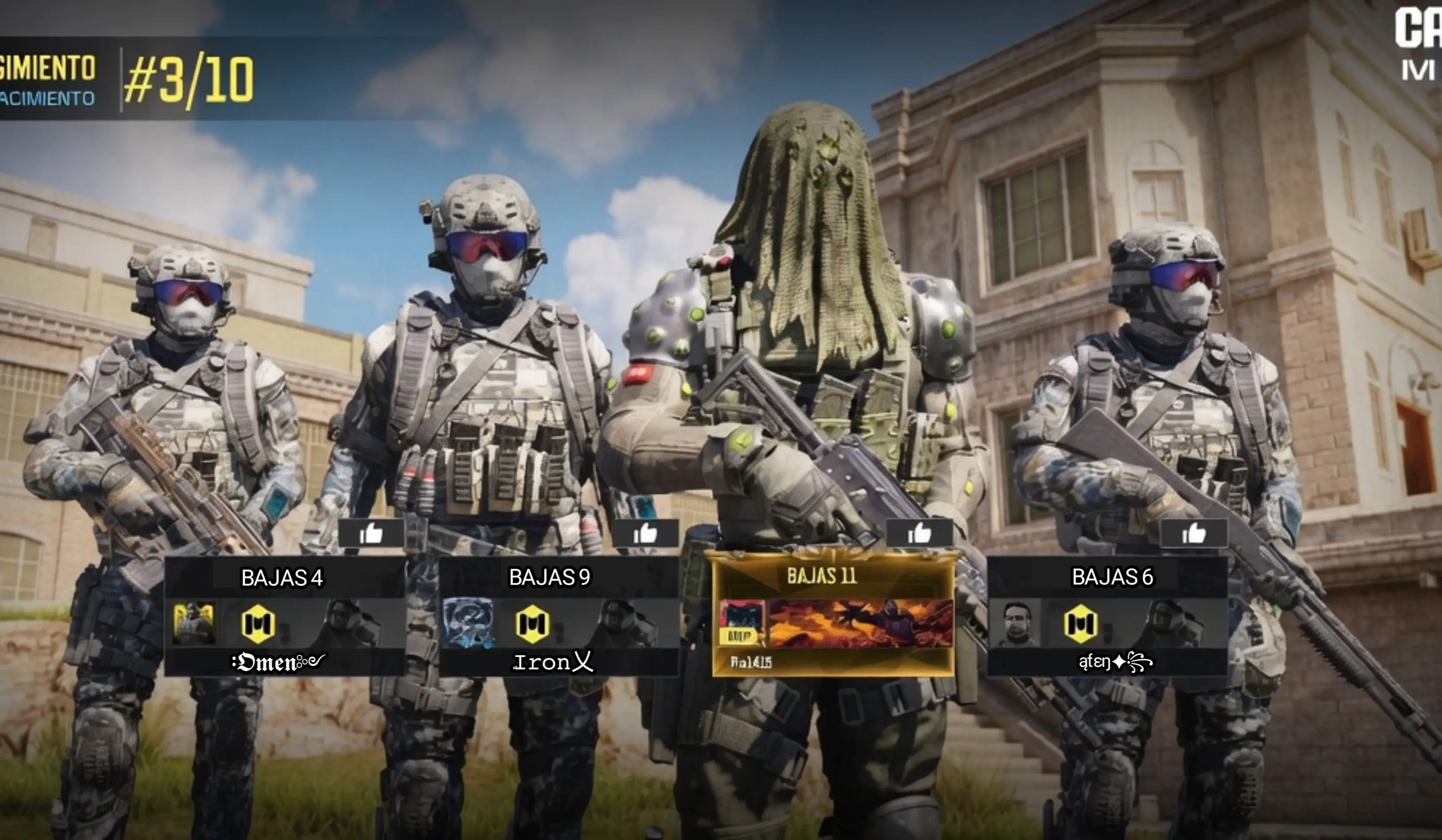 Call of Duty Mobile player with stylish display name in squad lobby 2026