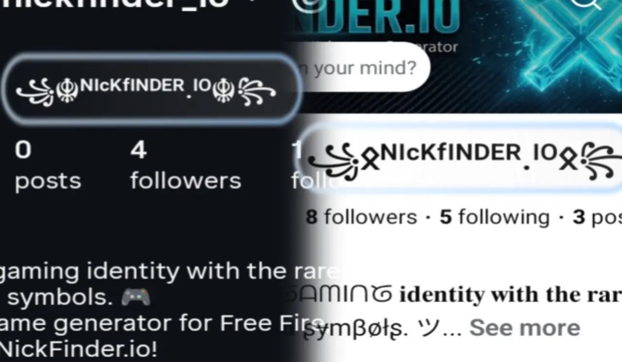 Examples of gaming names using all NameFonts text styles across Free Fire and TikTok 2026